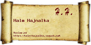 Halm Hajnalka névjegykártya